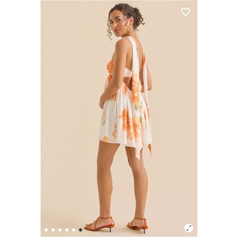 Altar'd State Floral Strapless Mini Dress with Scarf Detail Size Medium - Picture 5 of 11